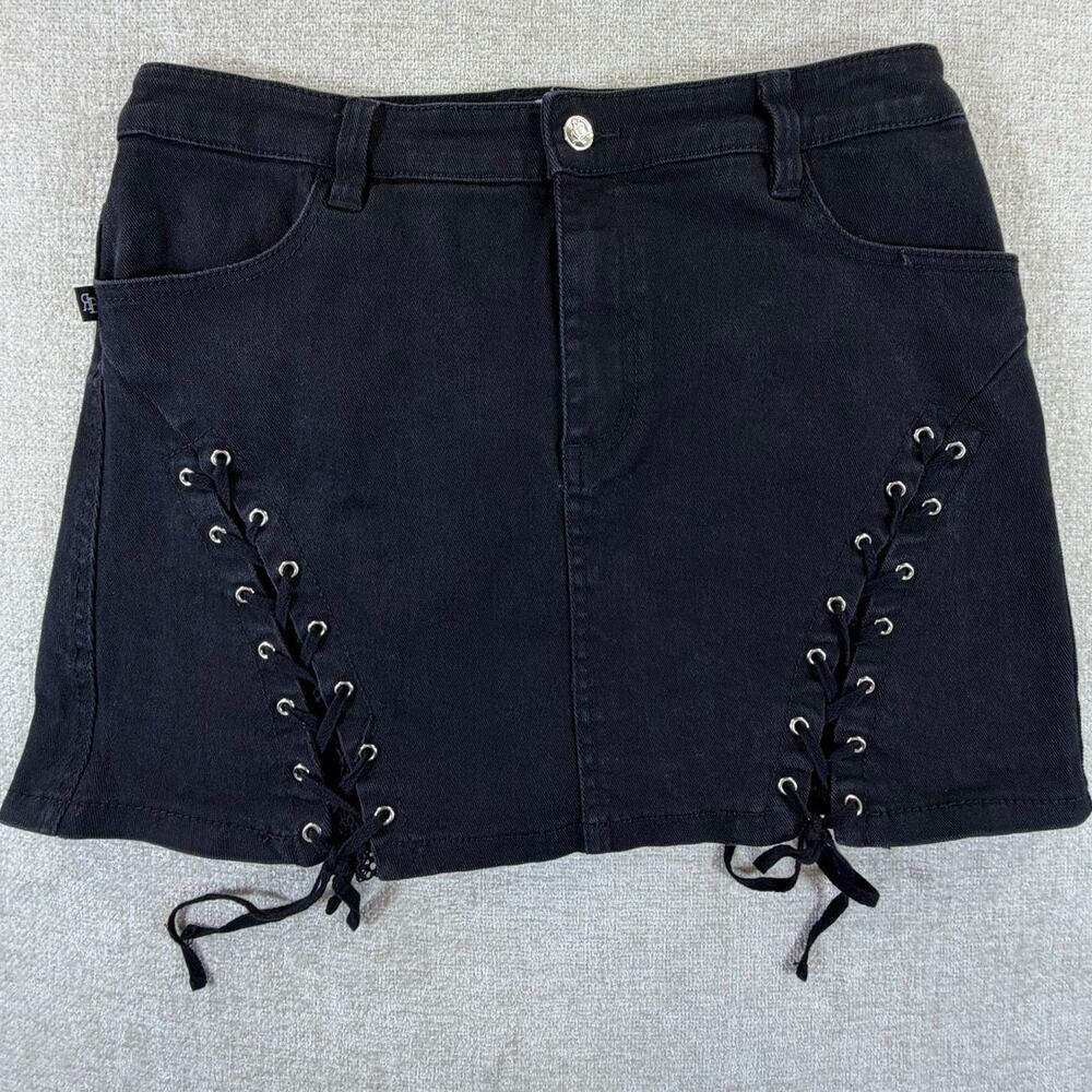 Royal Bones Women's Black XL Goth Grunge Mini Skirt Alternative Punk Apparel